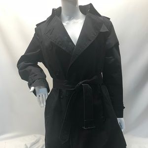 Burberry Irene Black Trench Raincoat  Lined 10R